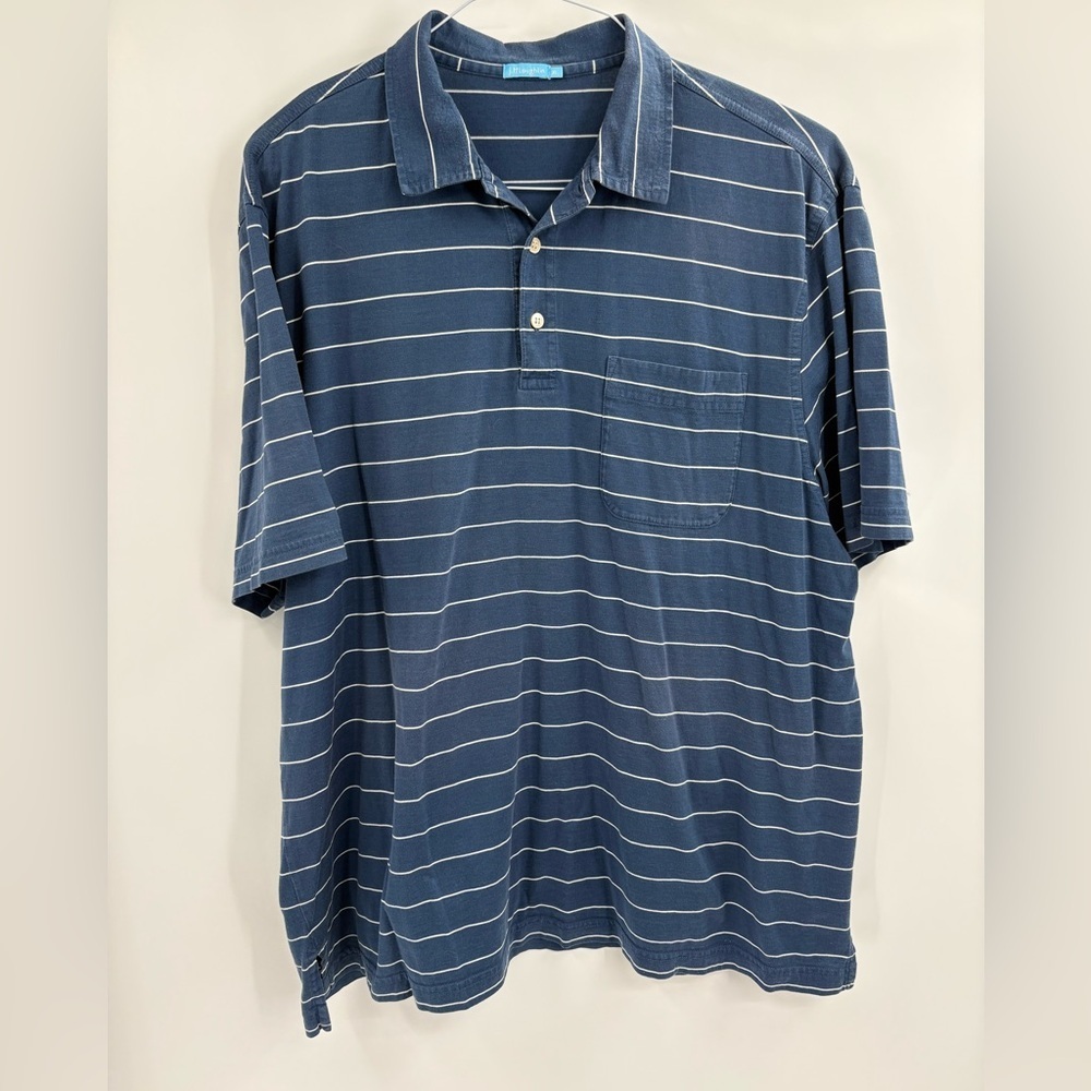 J.mclaughlin Navy Blue Tennis Golf Polo Tee Short Sleeve Cotton T-shirt Size Xl
